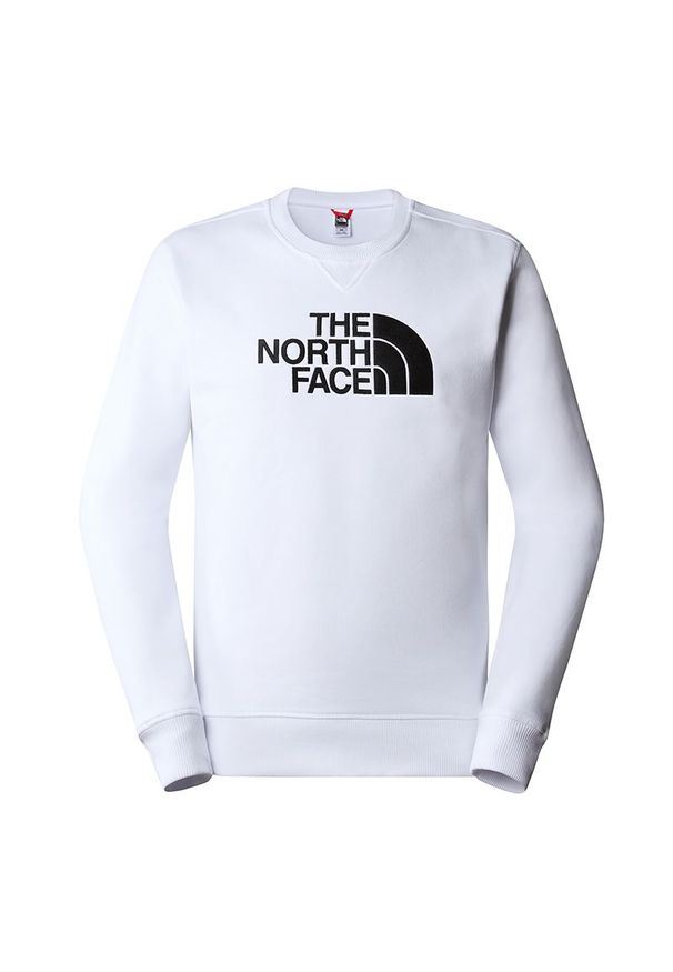 Bluza The North Face Drew Peak Crew 0A4SVRLA91 - biała. Typ kołnierza: bez kaptura. Kolor: biały. Materiał: bawełna. Styl: elegancki. Sport: wspinaczka