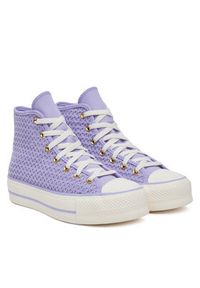 Converse Trampki Chuck Taylor All Star Lift Platform Knit Kadın Mor A13644C Fioletowy. Kolor: fioletowy. Materiał: materiał. Obcas: na platformie #7
