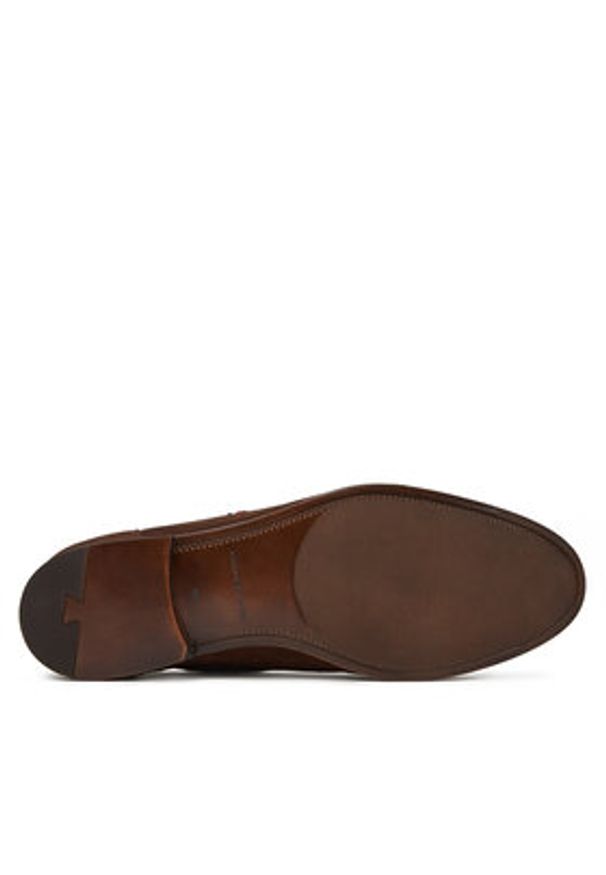 TOMMY HILFIGER - Tommy Hilfiger Półbuty Hilfiger Flexible Suede Loafer FM0FM05496 Brązowy. Kolor: brązowy. Materiał: skóra, zamsz