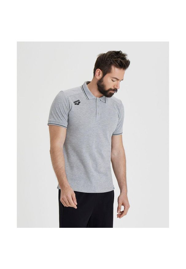 Koszulka polo Arena Team Polo shirt Solid Cotton. Typ kołnierza: polo. Kolor: szary. Materiał: bawełna