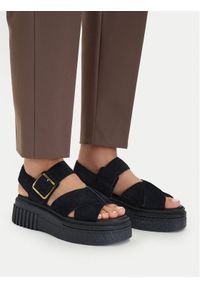 Clarks Sandały Evamar Wish 26181199 Czarny. Kolor: czarny. Materiał: skóra, zamsz #1