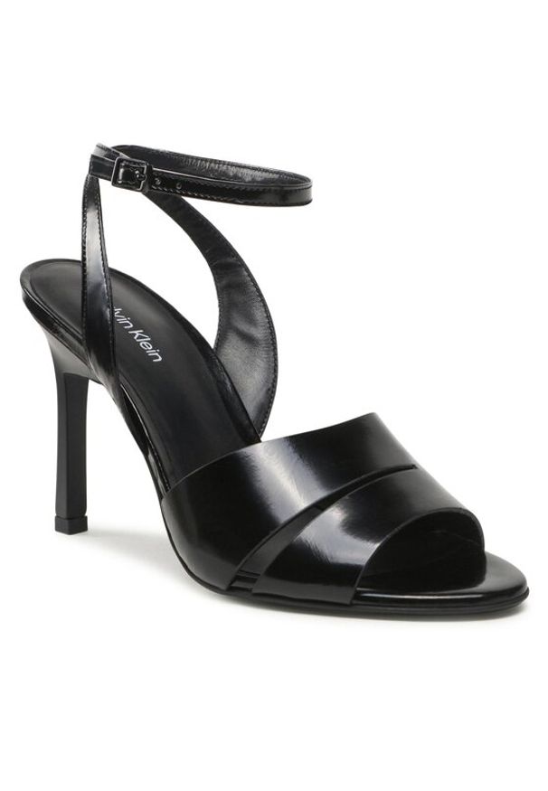 Calvin Klein Sandały Geo Stil Sandal 90Hh HW0HW01462 Czarny. Kolor: czarny. Materiał: skóra