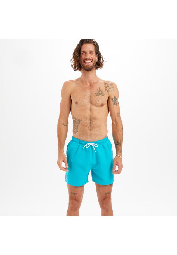 OLAIAN - Spodenki surfingowe męskie Olaian Hendaia NT. Kolor: wielokolorowy, niebieski, turkusowy. Materiał: poliester, materiał. Długość: krótkie. Styl: sportowy