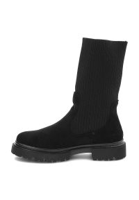 Czarne Botki Filippo Modne Jesienne Buty Damskie. Zapięcie: bez zapięcia. Kolor: czarny. Materiał: materiał. Szerokość cholewki: normalna. Sezon: jesień. Obcas: na obcasie. Styl: sportowy. Wysokość obcasa: niski #6