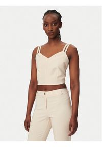 Rinascimento Top CFC0127891003 Beżowy Slim Fit. Kolor: beżowy. Materiał: syntetyk #1