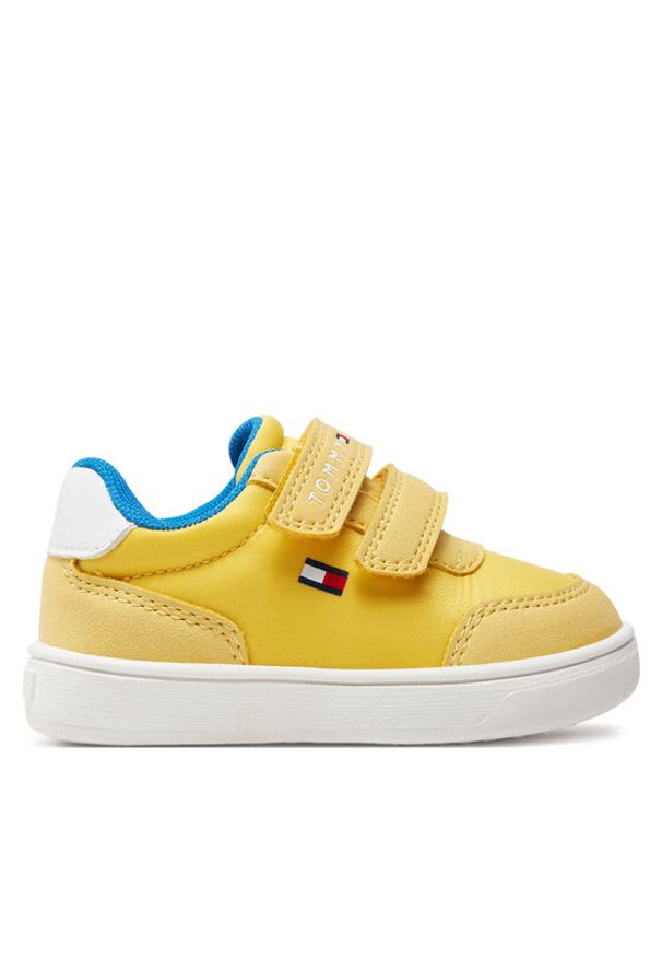 TOMMY HILFIGER - Tommy Hilfiger Sneakersy Low Cut Velcro Sneaker T1B9-33332-1694 Żółty. Kolor: żółty. Materiał: materiał