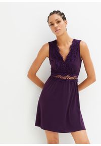 bonprix - Sukienka. Kolor: fioletowy. Materiał: koronka #1
