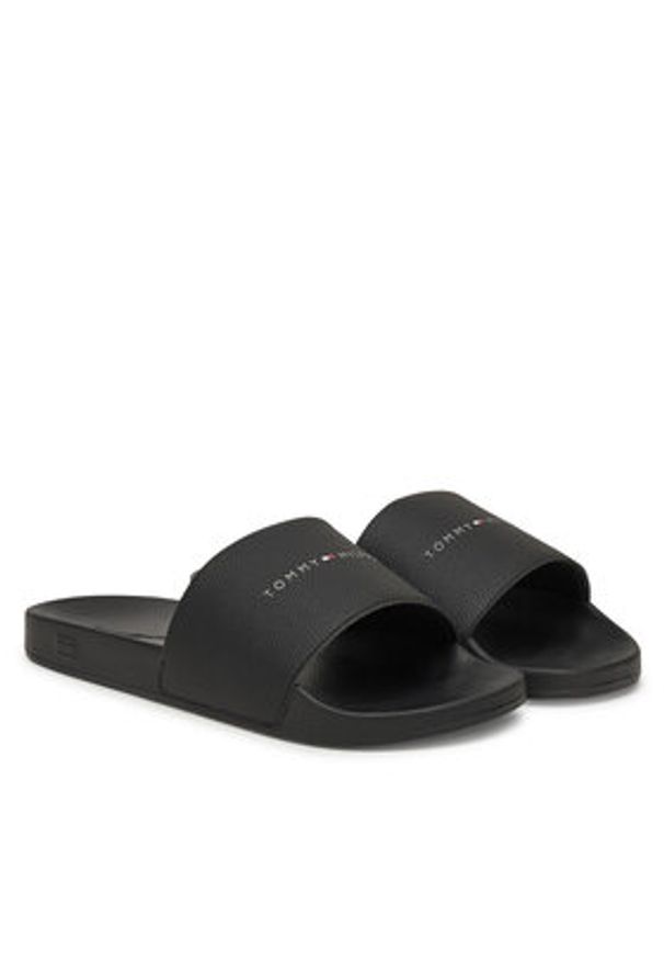 TOMMY HILFIGER - Tommy Hilfiger Klapki Hilifger Nyc Pool Slide FM0FM05432 Czarny. Kolor: czarny. Materiał: skóra