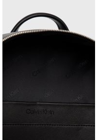 Calvin Klein plecak damski kolor czarny mały gładki. Kolor: czarny. Materiał: poliester. Wzór: gładki #5