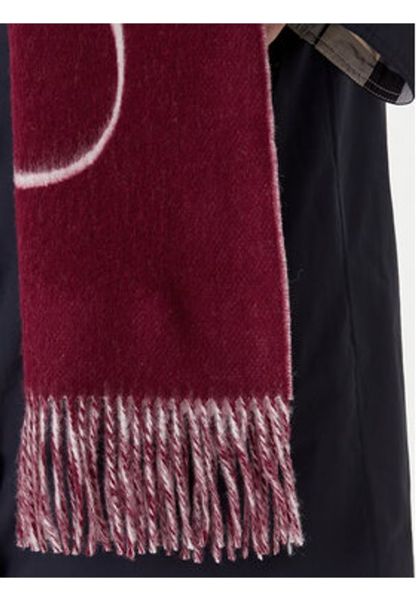 TOMMY HILFIGER - Tommy Hilfiger Szalik Script Logo AW0AW17786 Bordowy. Kolor: czerwony. Materiał: materiał, wełna