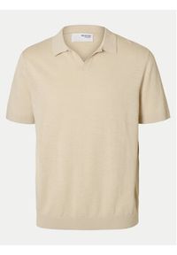 Selected Homme Polo Mattis 16096197 Beżowy Regular Fit. Typ kołnierza: polo. Kolor: beżowy. Materiał: bawełna #4