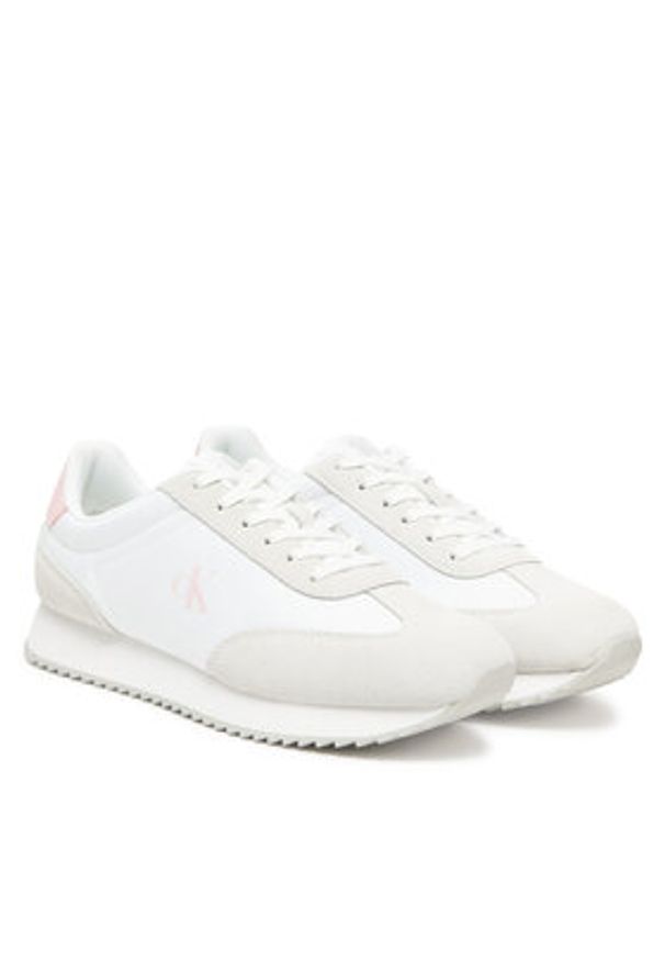 Calvin Klein Jeans Sneakersy Runner Laceup Mg Nylon Mix YW0YW01828 Biały. Kolor: biały. Materiał: materiał