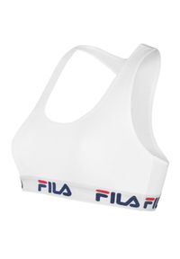 Bawełniany biustonosz damski Fila. Kolor: biały. Materiał: bawełna. Sport: fitness