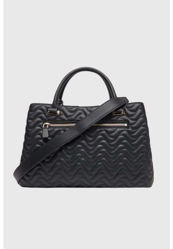 Guess - GUESS Czarna shopperka damska Melisandra. Kolor: czarny. Materiał: skórzane