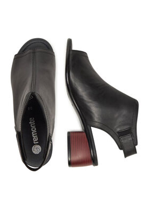 Remonte Sandały R8770-01 Czarny. Kolor: czarny. Materiał: skóra