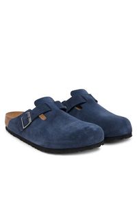 Birkenstock Klapki Boston 1030816 Granatowy. Kolor: niebieski. Materiał: skóra, zamsz #4