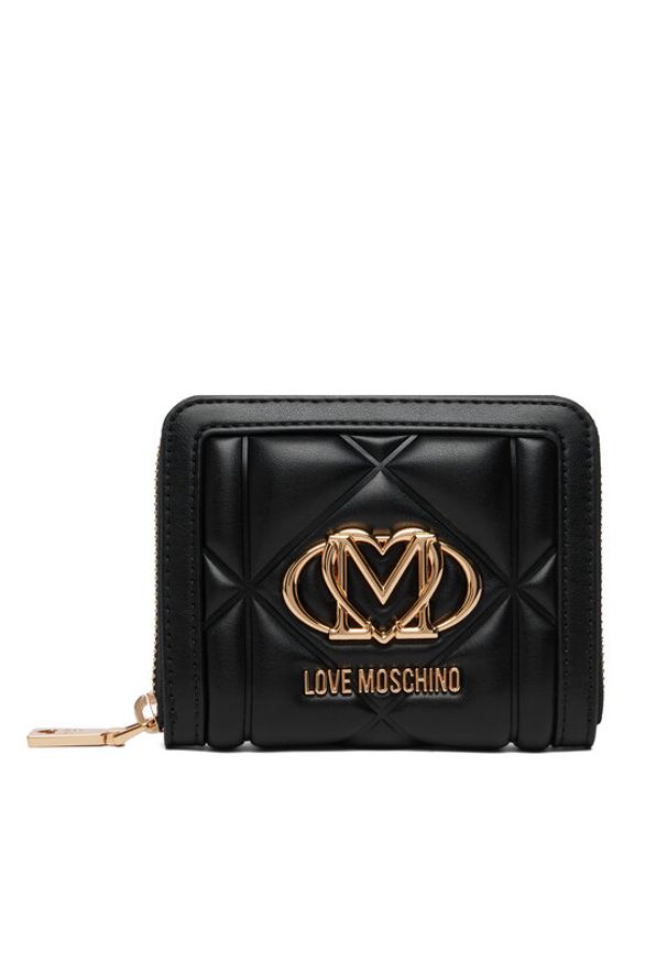 Love Moschino - LOVE MOSCHINO Portfel JC5641PP1PLC0000 Czarny. Kolor: czarny. Materiał: skóra