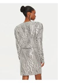 ROTATE Sukienka koktajlowa 113438720 Srebrny Regular Fit. Kolor: srebrny. Materiał: syntetyk, bawełna. Styl: wizytowy #5