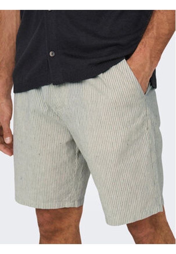 Only & Sons Szorty materiałowe 22024952 Szary Loose Fit. Kolor: szary. Materiał: bawełna