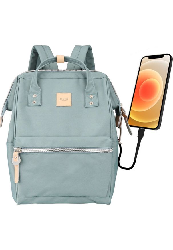 Torba 4kom.pl Plecak Himawari torba na laptopa 13.3 + USB pojemny wodoodporny A4 Uniwersalny 19L Travel Backpack Vintage Zielony. Kolor: zielony. Styl: vintage