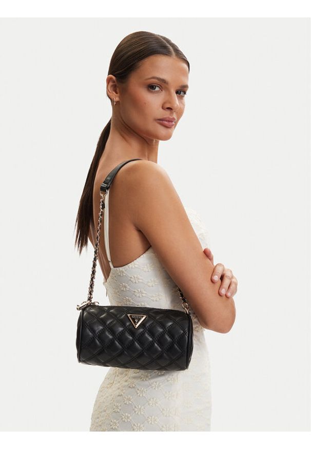 Guess Torebka Giully II Mini HWQG96 73720 Czarny. Kolor: czarny. Materiał: skórzane