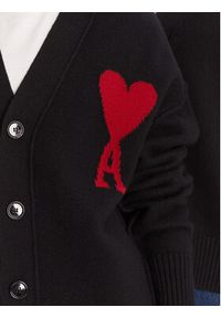 AMI PARIS - AMI Paris Kardigan BFUKC006.018 Czarny Regular Fit. Kolor: czarny. Materiał: wełna #4