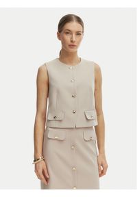 Rinascimento Kamizelka garniturowa CFC0128265003 Beżowy Slim Fit. Kolor: beżowy. Materiał: syntetyk #1