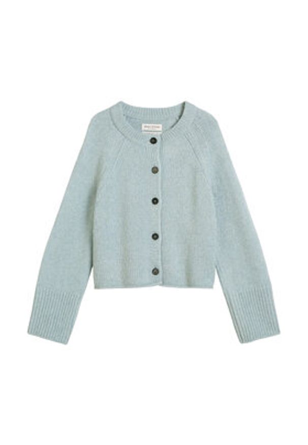 Marc O'Polo Kardigan 509 6121 61093 Niebieski Relaxed Fit. Typ kołnierza: polo. Kolor: niebieski. Materiał: wełna