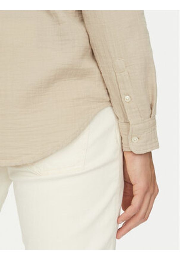 Guess Koszula M5GH85 WH831 Écru Regular Fit. Materiał: bawełna