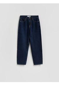 Reserved - Jeansy mom fit - granatowy. Kolor: niebieski #1