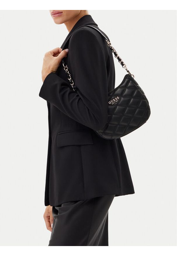 Guess Torebka HWQG96 32170 Czarny. Kolor: czarny. Materiał: skórzane