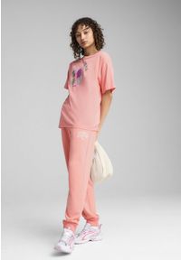 Puma - Damska koszulka GRAPHICS Relaxed Fruity PUMA Pink Fruit. Kolor: różowy. Materiał: guma. Wzór: nadruk