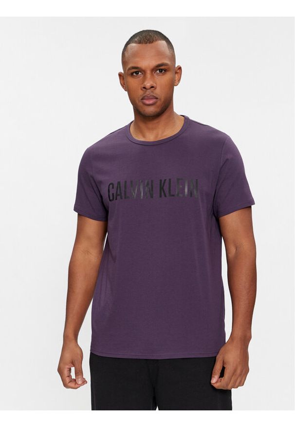 Calvin Klein Underwear T-Shirt 000NM1959E Fioletowy Regular Fit. Kolor: fioletowy. Materiał: bawełna