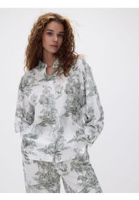 Reserved - Koszula z karbowanej bawełny - wielobarwny. Materiał: bawełna #1