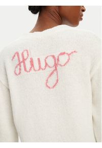 Hugo - HUGO Sweter Solanu 50545092 Écru Regular Fit. Materiał: wełna