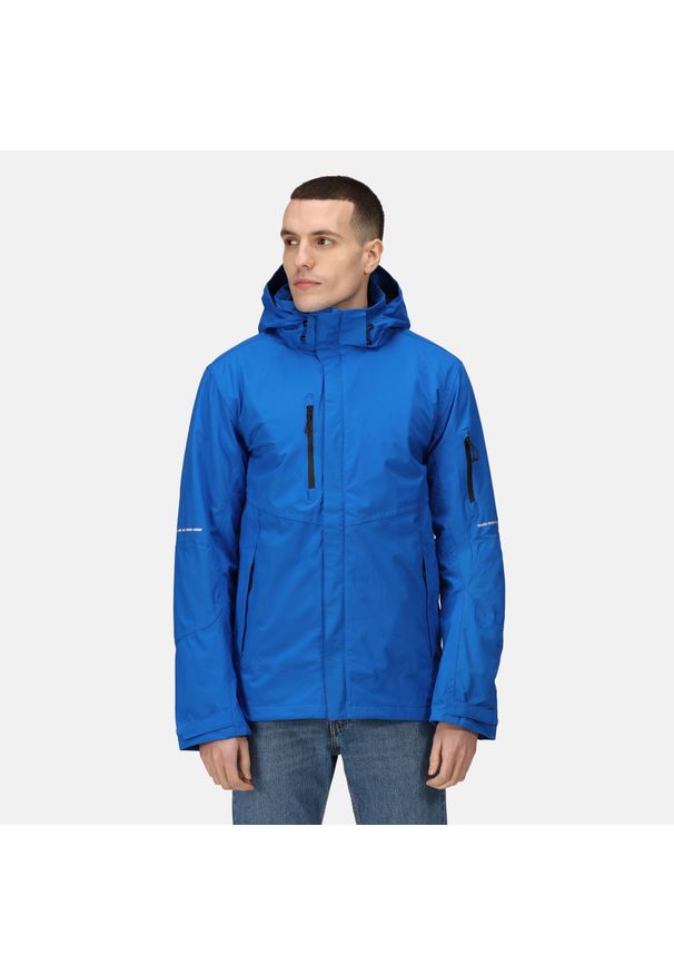 Regatta - Kurtka robocza męska X-Pro Exosphere. Kolor: niebieski. Materiał: materiał, softshell. Sport: turystyka piesza