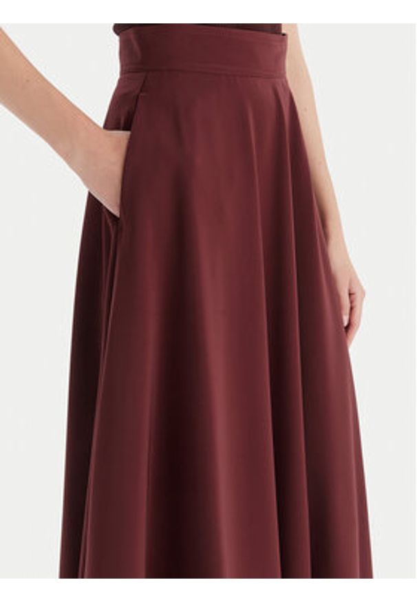 Marella Spódnica trapezowa Pina 2523106075 Bordowy Regular Fit. Kolor: czerwony. Materiał: syntetyk