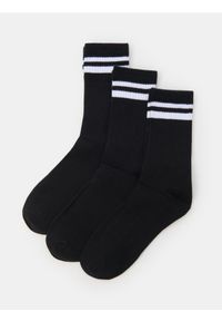 Sinsay - Prązkowane skarpetki 3 pack - czarny. Kolor: czarny