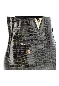 Zielone Botki Maciejka Damskie Stylowe Obuwie Skórzane. Okazja: na co dzień. Zapięcie: sznurówki. Kolor: zielony. Materiał: skóra. Obcas: na obcasie. Styl: elegancki. Wysokość obcasa: średni #9