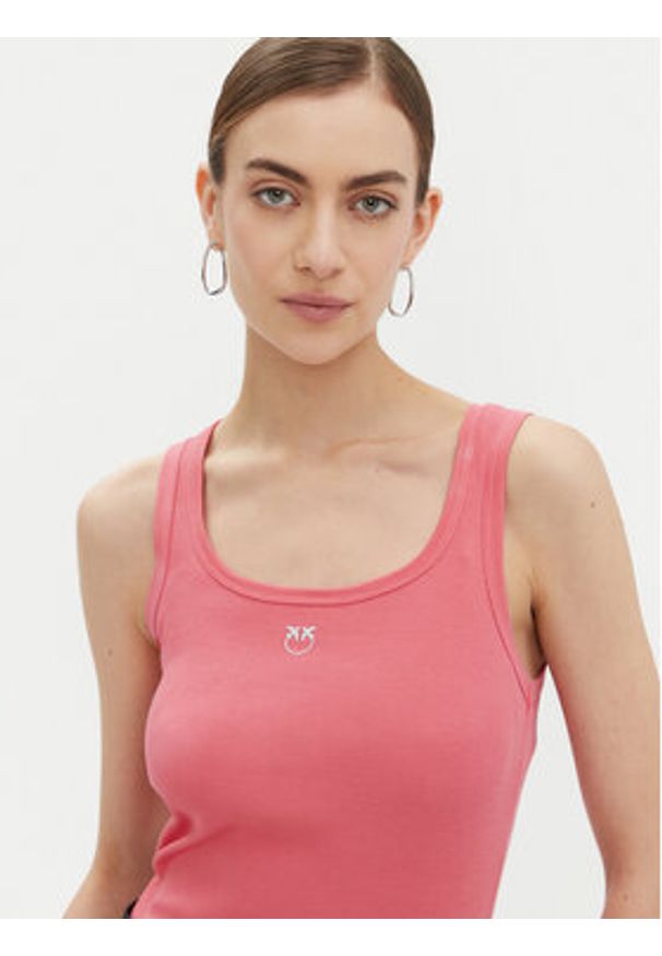 Pinko - PINKO Top 100807 A2C1 Różowy Regular Fit. Kolor: różowy. Materiał: bawełna