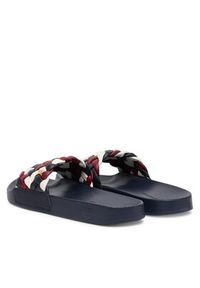 TOMMY HILFIGER - Tommy Hilfiger Klapki Th Cornrow Pool Slide FW0FW09039 Kolorowy. Materiał: skóra. Wzór: kolorowy #5