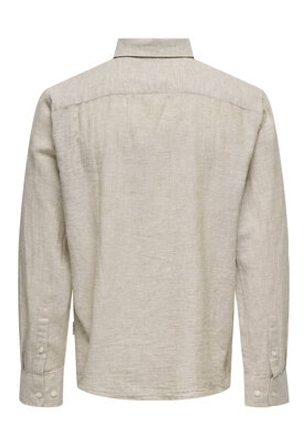 Only & Sons Koszula Caiden 22031804 Beżowy Regular Fit. Kolor: beżowy. Materiał: bawełna