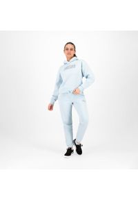 Bluza z kapturem damska Puma Gym & Pilates. Typ kołnierza: kaptur. Kolor: niebieski. Materiał: materiał, polar, bawełna, dzianina. Wzór: kolorowy. Sport: joga i pilates