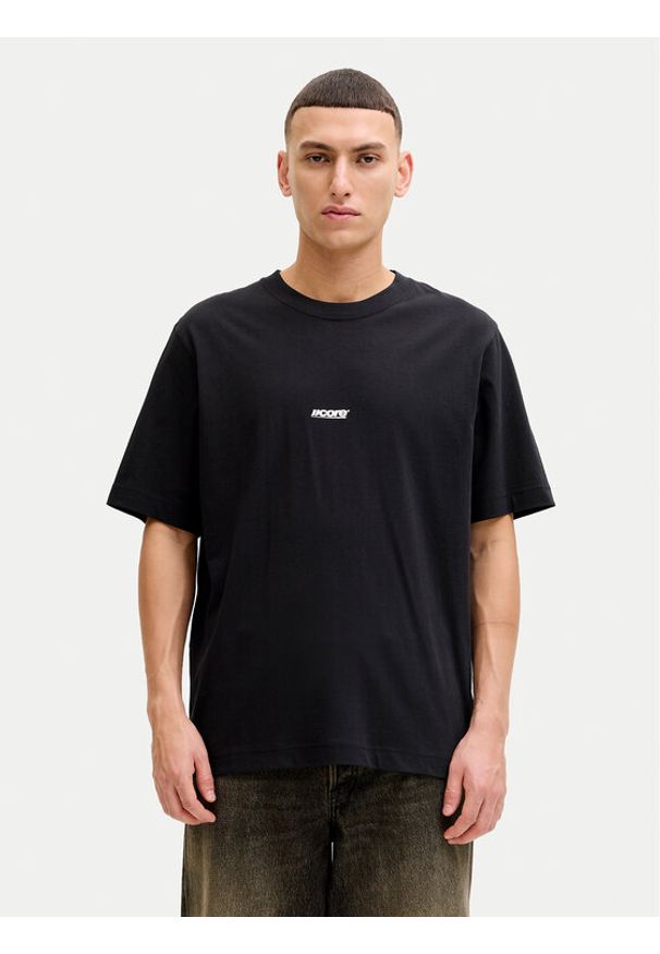 Jack & Jones T-Shirt Club 12289842 Czarny Relaxed Fit. Kolor: czarny. Materiał: bawełna