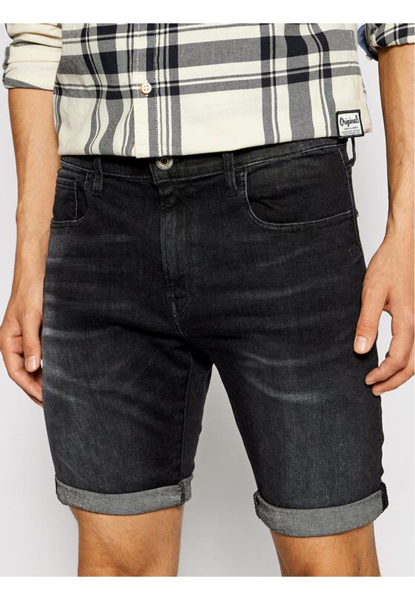 G-Star RAW - G-Star Raw Szorty jeansowe 3301 Slim ½ D10481-A634-9887 Czarny Slim Fit. Kolor: czarny. Materiał: bawełna, jeans