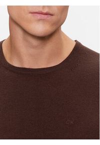 Calvin Klein Sweter Superior K10K109474 Brązowy Regular Fit. Kolor: brązowy. Materiał: wełna