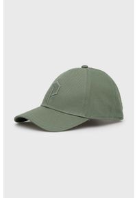 Peak Performance czapka bawełniana kolor zielony z aplikacją. Kolor: zielony. Materiał: bawełna. Wzór: aplikacja