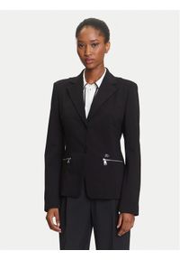 Karl Lagerfeld - KARL LAGERFELD Marynarka A3W14040 Czarny Slim Fit. Typ kołnierza: dekolt w karo. Kolor: czarny. Materiał: syntetyk