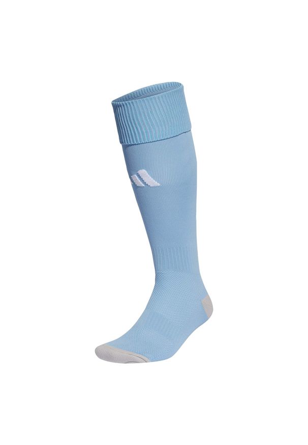Getry piłkarskie Adidas Milano 23. Kolor: niebieski. Materiał: elastan, poliester. Sport: piłka nożna