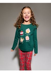 Sinsay - Bawełniana koszulka z nadrukiem ozdób i pierniczków - zielony. Kolor: zielony. Materiał: bawełna. Wzór: aplikacja, nadruk #1